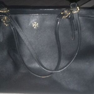 Elegant Black Tote Bag with Gold Accents